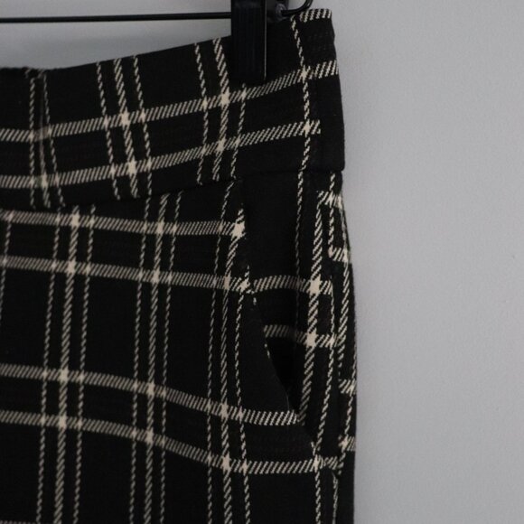 Liverpool Mabel Plaid XS Black Cropped Wide Leg Pull On Office Pants - Picture 6 of 13